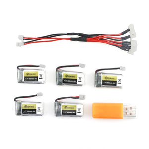 Eachine 260MAH 45C Lipo Battery And USB Charger for E010, E010C, E011, E011C, E013 (5 Pcs)