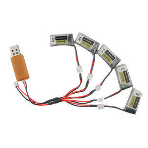 Eachine 260MAH 45C Lipo Battery And USB Charger for E010, E010C, E011, E011C, E013 (5 Pcs)