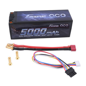 Gens ace 5000mAh 14.8V 50C 4S1P HardCase Lipo Battery 50# with 5.00mm bullet to Deans plug