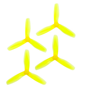 RaceKraft 5x4.5 Clear Blunt Nose Tri-Blade (Set of 4 - Yellow)