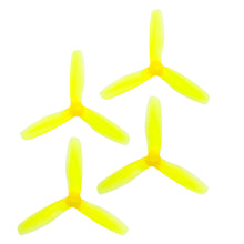 Load image into Gallery viewer, RaceKraft 5x4.5 Clear Blunt Nose Tri-Blade (Set of 4 - Yellow)