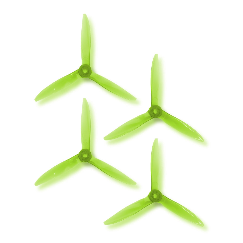 DAL 5x5 - 3 Blade, Crystal Green Cyclone Propeller - T5051C  (Set of 4)
