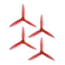 Load image into Gallery viewer, DAL 5x5 - 3 Blade, Crystal Red Cyclone Propeller - T5051C  (Set of 4)