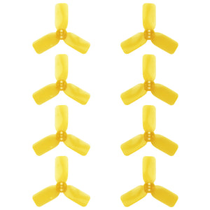 DYS 2" 3 Blade, Yellow Propeller - Set of 8 (4x CW, 4x CCW)