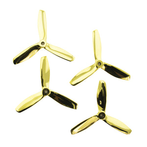Gemfan 5x4.5 - Ghost Gold Bullnose 3 Blade Master Propellers (Set of 4)