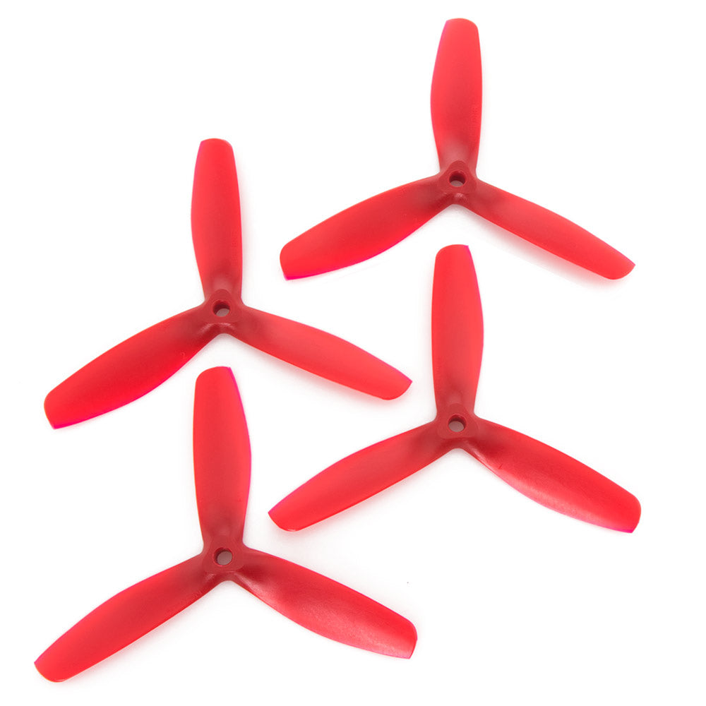Gemfan 5x5 - Bullnose 3 Blade Propeller - Nylon Glass Fiber (Set of 4 - Red)