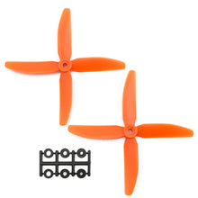 Load image into Gallery viewer, HQProp 5x4x4O CCW Propeller - 4 Blade (2 Pack - Orange Nylon Glass Fiber)