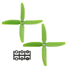 Load image into Gallery viewer, HQProp 5x4x4RG CW Propeller - 4 Blade (2 Pack - Green Nylon Glass Fiber)