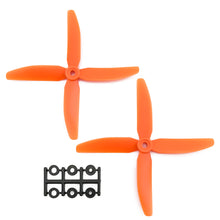 Load image into Gallery viewer, HQProp 5x4x4RO CW Propeller - 4 Blade (2 Pack - Orange Nylon Glass Fiber)