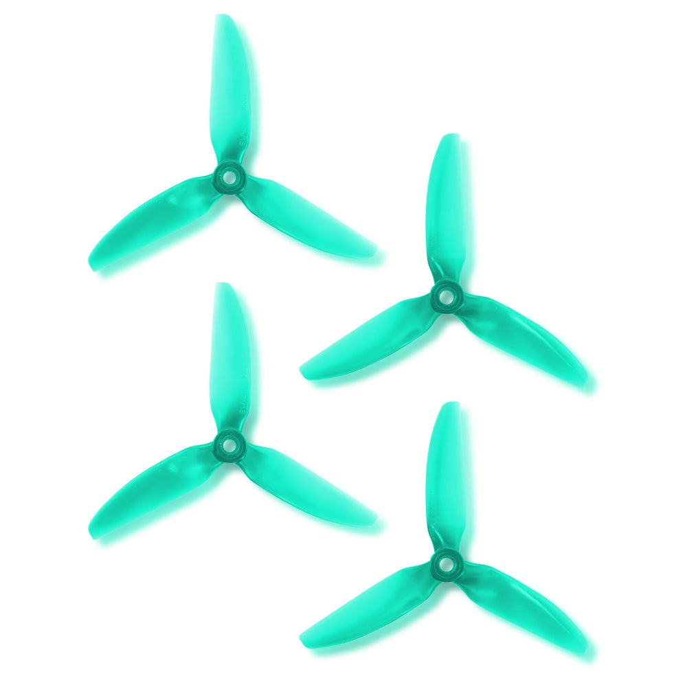 HQProp DP 5x4.8x3 PC V1S Light Turquoise Propeller - 3 Blade (2CW+2CCW)