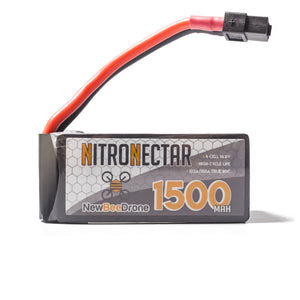 NewBeeDrone Nitro Nectar 1500mAh 4S 80c Lipo Battery w/ Removable Balance Lead, Aluminum Shield