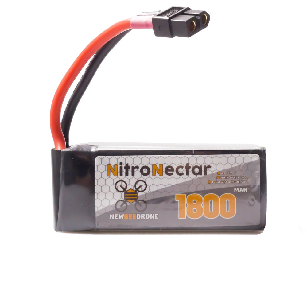 NewBeeDrone Nitro Nectar 1800mAh 4S 80c Lipo Battery w/ Removable Balance Lead, Aluminum Shield