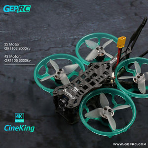 GEPRC Cineking 4K 95mm 2-4S Caddx Tarsier Camera 1103 1105 Brushless Motor F4 12A Flight Controller DIY FPV Racing Drone