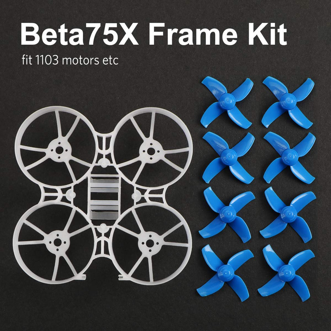 Beta75X 2S Whoop Frame Kit with 2 Sets 40mm 4-Blade Props 1.5mm Shaft Blue for 75mm 2S Brushless Whoop Drone Like Beta75X BNF