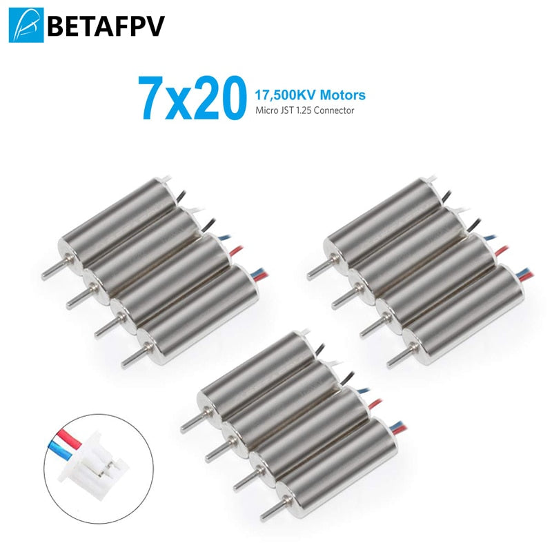 BETAFPV 7x20mm Motor 17500KV Brushed Motors with JST-1.25 Connector for Micro FPV Tiny Whoop BETA75 Tiny7 CX-95W etc
