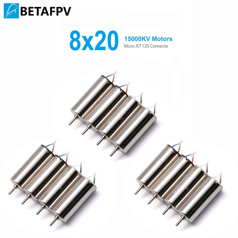BETAFPV 8x20mm Motor 15000KV Brushed Motors 2CW 2CCW with JST-1.25 Connector for Micro FPV Tiny Whoop Beta75S