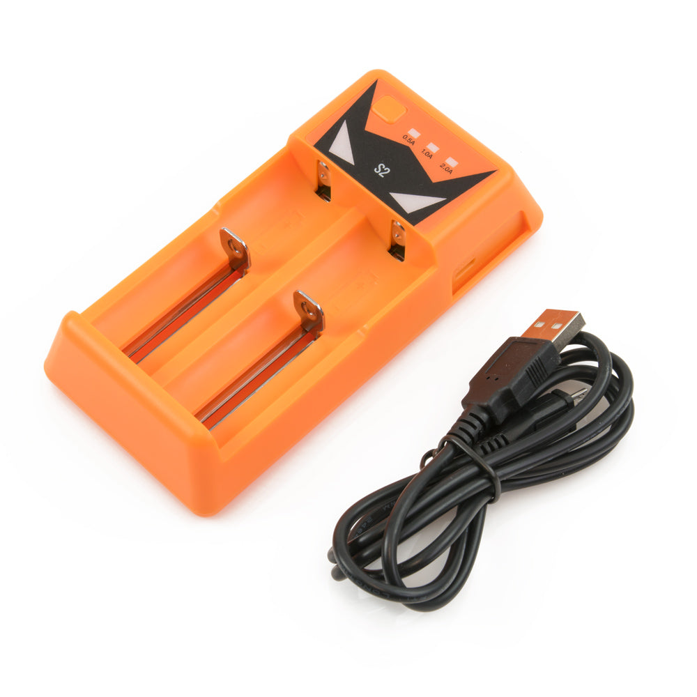 QSO S2 2A Fast Charger for 18500, 18650, 26650, 20700, 21700 Batteries