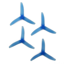 Load image into Gallery viewer, RaceKraft 5x4.5 Clear Blunt Nose Tri-Blade (Set of 4 - Blue)